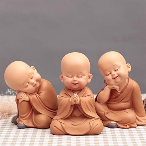 LKXZYX Petit Moine Sculpture Ornements Style Chinois résine sculptée à la Main Petite Statue de Bouddha Artisanat décoration de la Maison Accessoires Cadeaux Cover