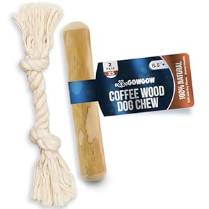 Coffee Dog Wood Chew Stick – Real Wood Chew Toy for Dogs – 100% Natural Puppy Chew Toys for Teething, Organic Wood Stick Helps with Stress Relief – Wood Dog Toy