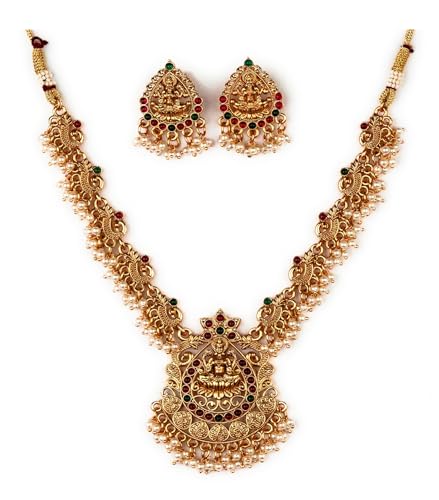 Image of Sasitrends Classic Matte Gold Plated Necklace Set