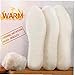 U-M, Pulabo - 1 par de plantillas térmicas transpirables para zapatos de invierno, acolchadas, de lana, cálidas, plantillas calefactables, cojín de lana blanca, portátil y útil