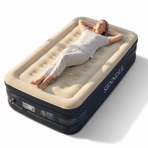 Image of SENNOUL Twin Air Mattress Built in Pump, 16 inch Raised Blow up Bed, 650lb
