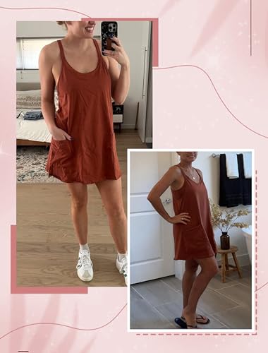 Image of Womens Sleeveless Athletic Hot Shot Mini Dress with Built-in Shorts