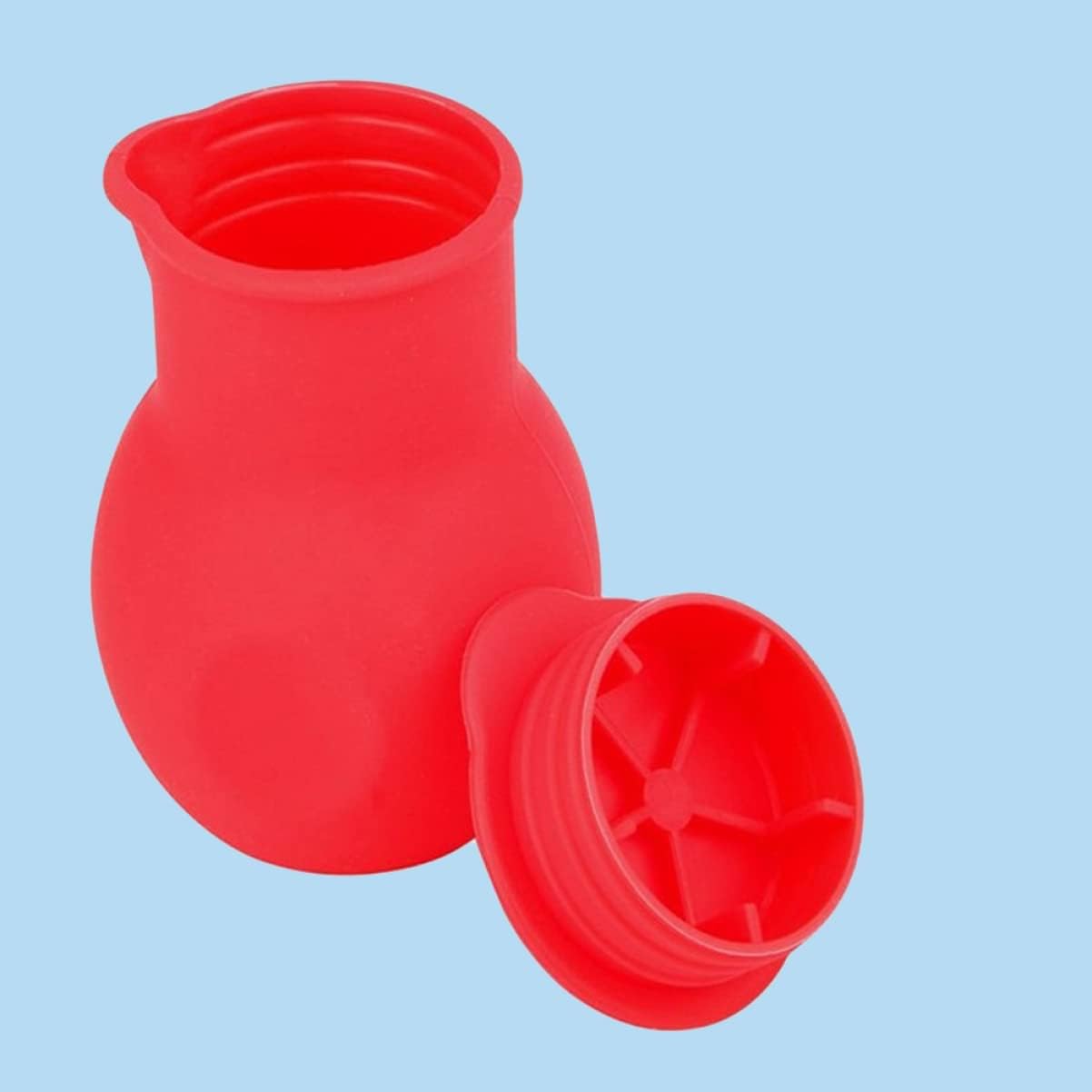 Silicone Chocolate Melting Pot with Pouring Lip Easy to Clean Red