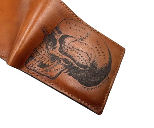 Human skeleton wallet, skull handcrafted leather gift, present for dad, husband, boyfriend2