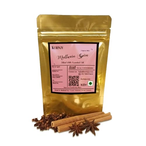 Image of Kurinjy Winter Special Whole Spices Mix | Mulled-wein Spices - Cinnamon Star-Anise & Clove | 100% Pure Spices | Hygienically Packed Resealable Pouch | Curated for Christmas Hot Beverages - 50g