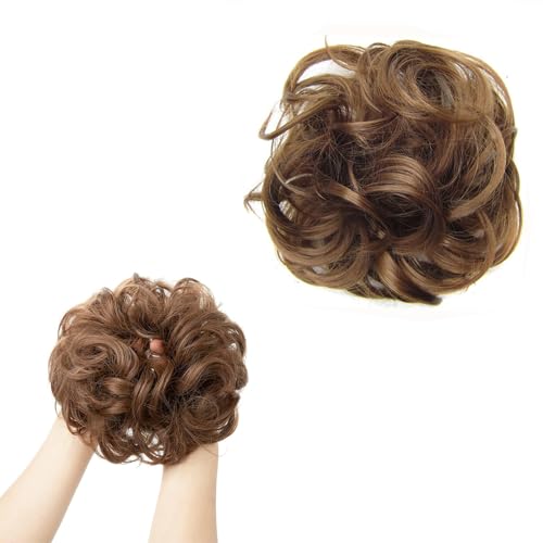 Norhogo Messy Hair Bun Curly Wavy Hair Scrunchies Accessories, Real Fashion Tousled Updo Hair Pieces