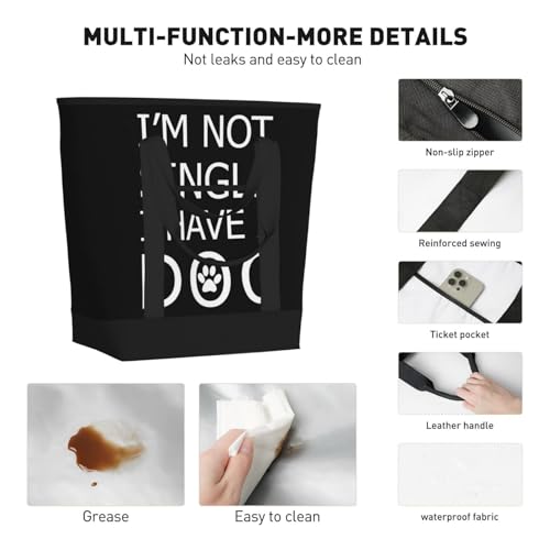 I Am Not Single I Have A Dog (2) Premium Insulated Tote Bag – Heavy-Duty Handles, Perfect For Supermarket Trips, Picnics & Daily Commute4