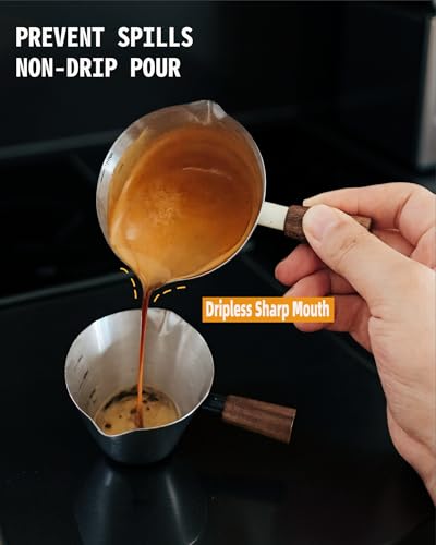 Vaso Medidor para Espresso 4.1 oz con Asa de Madera miniatura 2