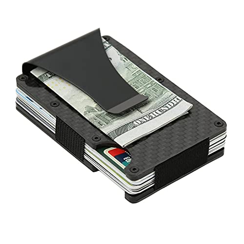 Carbon Fiber Wallet, RFID Wallets For Men,Metal Card Holder Money Clip Metal Money Clip Wallet RFID Wallet Aluminum Slim Cash Credit Card Holder for Men and Women2