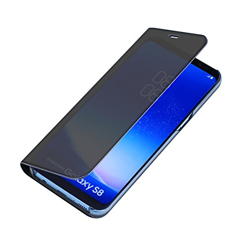 Aicase Galaxy S8 Case, Luxury Translucent View Window Sleep/Wake Up Function Cover Mirror Screen Flip Electroplate Plating Stand Full Body Protective Case For Samsung Galaxy S8(Black) #TOP1