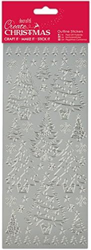 docrafts Glitterations Silver Snowflake Stickers, 0.06 x 11.01 x 29.24 cm