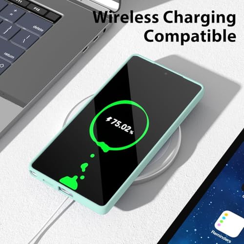 Image of DIZORO Microfiber Candy Case Compatible for Samsung S25 Ultra 5g Smooth Touch Cushion Liquid Soft Silicone Gel Rubber Phone Cases Non-Slip Full Body Protective Shockproof Back Cover (New Mint)