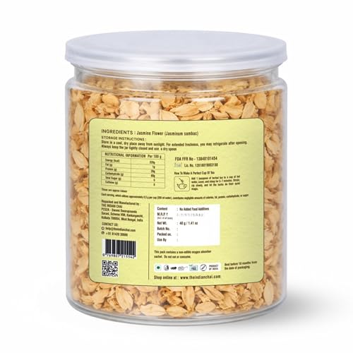 Image of The Indian Chai - Jasmine Flower Herbal Infusion 40g | May Support Heart Wellness and Digestion | Caffeine Free Floral Tea