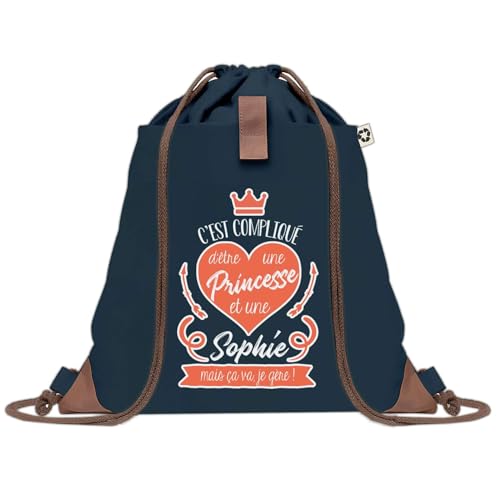 Sac doudou bleu Sophie Princesse en toile robuste pour idée cadeau originale