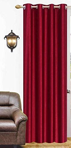 Exporthub Plain 1 Piece Eyelet Polyester Window Curtain - 6ft, Maroon