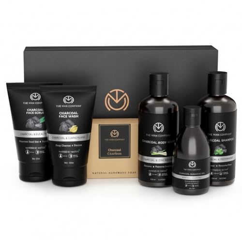The Man Company Charcoal Kit Set Of 6 - Body Wash, Shampoo, Face ...