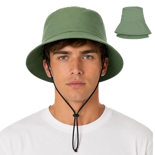 Image of Water-Resistant Bucket Hat for Women Men Rain Hat UPF 50+ Boonie Sun Hat Foldable Summer Floppy Fishing Safari Hats