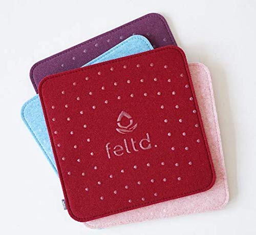 Feltd. Eco Filz Sitzauflage 38x38cm - Gepolstert Mit Antirutsch Bordeaux