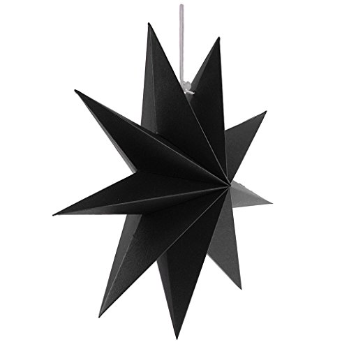 MagiDeal Decorazione Appesa Stella 3d Di Carta Con 9 Punti Giostrine Da Soffitto Per Festa Di Natale Capodanno Carnevale - Nero