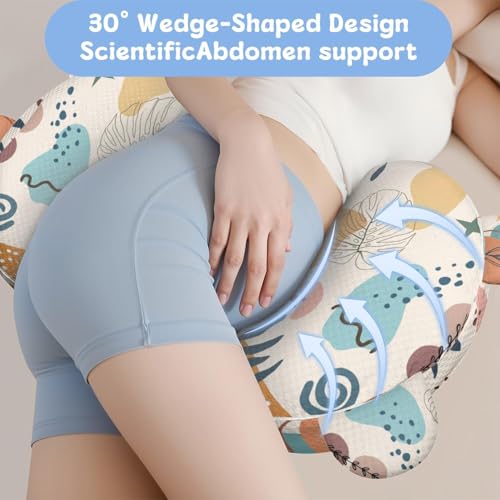 Image of Pregnancy Pillow for Sleeping,Maternity Pillow with Cooling,Maternity Support for Back and Hip Relief,Soft and Comfortable Wedge Pregnancy Pillows Side Sleeping Support for Belly with Removable Cover