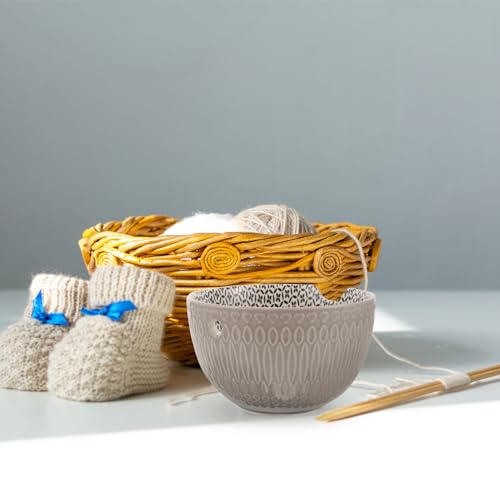 HOODANCOS Ceramiczny Misy Włóczkę z Otworem Organizer Do Robótek Ręcznych Praktyczna Miska Do Szydełkowania Lekka i Kompaktowa Idealna Dla Miłośników Rękodzieła