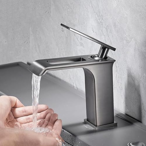 Robinet mélangeur de lavabo avec écoulement cascade et commande précise