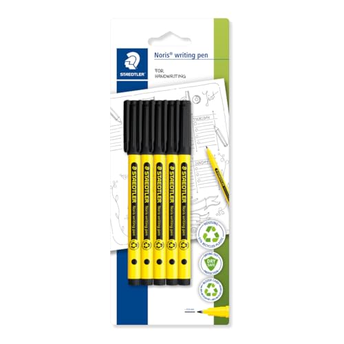 STAEDTLER Noris 307-9 BK5 lot de 5 stylos à bille noir pour écriture sans effort