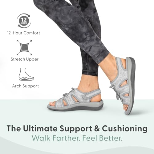 Image of Orthofeet Maui Orthopedic Women Walking Sandal | Adjustable, Stretchable, Breathable with Anatomical Arch Support, Ergonomic Cushioning, Wide Toe Box for Casual Outings