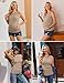 Ekouaer Maternity Tank Tops for Women Summer Sleeveless Shirts Ribbed Crew Neck Pregnancy Clothes Black/Brown/Beige L