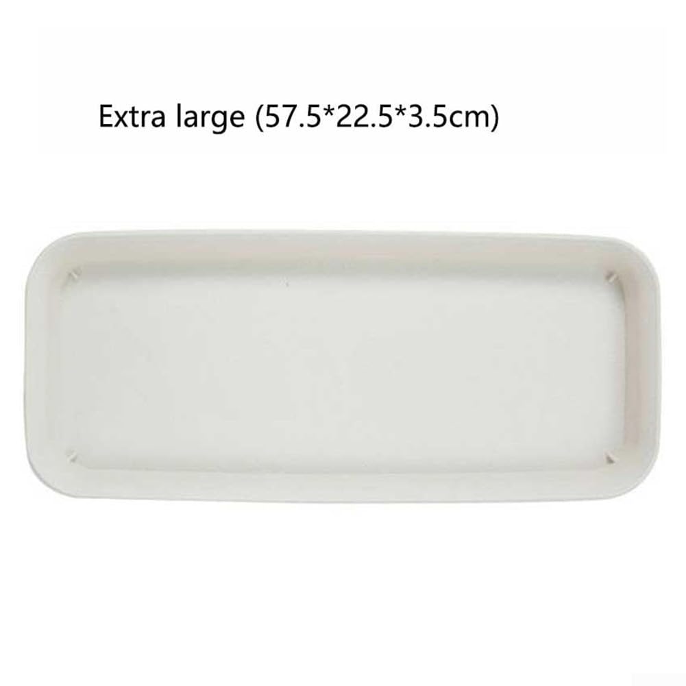 Soucoupe Rectangulaire En Résine Pour Pot De Fleurs – 4 Tailles (S à XL), Couleurs Beige/marron – Récupère L’excès D’eau, Fond épais, Résiste Aux UV