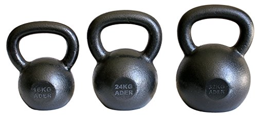 Ader Premier Kettlebell Set- (16, 24, 32kg) w/Free DVD