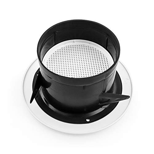 Qwork 4" Air Vent Abs Louver Grille Cover, With Built-In Fly Screen Mesh For Bathroom Office Home, 2 Pack #TOP1