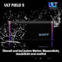 Sony ULT Field 5 - Leistungsstarker tragbarer Bluetooth-Lautsprecher, 25-Stunden-Akku, 2 x ULT Power Sound Modi, IP67, wasserdicht, staubdicht, 360° Lichter, Abnehmbarer Schulterriemen - Schwarz – Ansicht 8