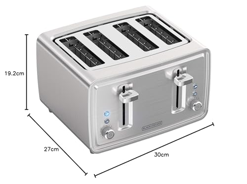 BLACK + DECKER 4 Slice Toaster Stainless Steel, TR4900SSD - Image 4