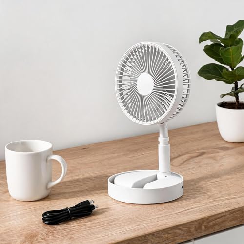 Ventilateur sur pied réglable et pliable de 7200 mAh avec télécommande - 4