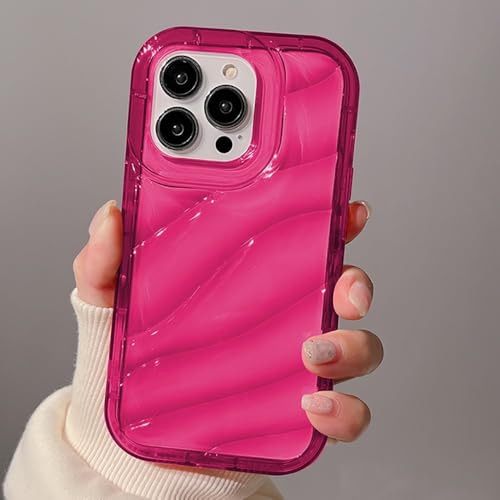 Coque silicone vagues 3D iPhone 15 Pro Max design épuré