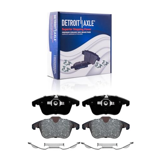Image of Detroit Axle - Front Brake Kit for Jaguar S-Type Vanden Plas XJ8 XK, Disc Brake Rotors Ceramic Brakes Pads Replacement : 12.84 inch inch Rotors