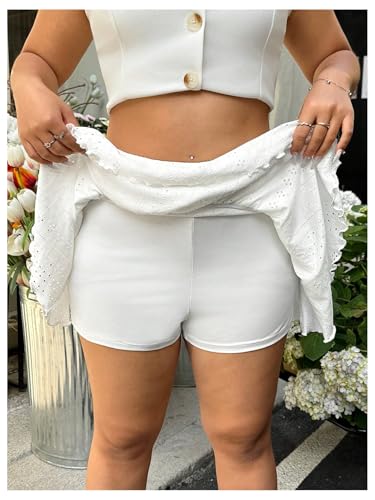 Verdusa Women's Plus Size Tiered Layered Ruffle Skirt Fairycore Eyelet Flowy Mini Skirts3