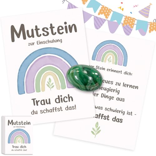 YUNYAKARSA Geschenke zur Einschulung Junge Mädchen Schultüte Füllung Mutstein Glücksbringer Schulanfang Schulkind 2026 Schultüte Mädchen Jungen Füllung Einschulung Geschenk Einschulungsgeschenk