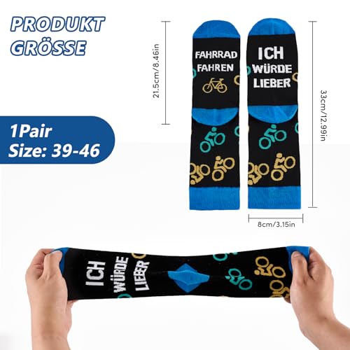 SockWaddles Lustige Socken Herren mit Sprüchen, Ich Würde Lieber Fahrrad Fahren – Geschenkidee für Männer, Fahrrad zu Weihnachten Geburtstag Vatertag Adventskalender Füllung