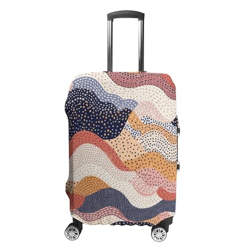 Wavy Pattern Elastic Luggage Cover Suitcase Protector for 19-32 Inch Suitcases | Universal Stretchable Travel Bag Cover | Anti-Scratch, Washable with Zipper Closure XL