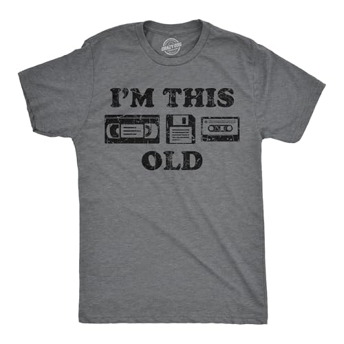 Mens Funny T Shirts I'm This Old - Oldometer 40, 50, or 60 and More Sarcastic Birthday Graphic Novelty Tees for Men