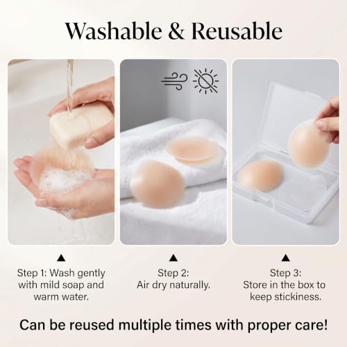 Image of Breathable Nipple Covers for Women,Teardrop Breast Lift Pasties with Air Holes,Reusable for Summer Strapless Backless