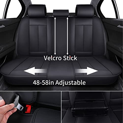 Image of Coverado Car Seat Covers Full Set, Seat Covers for Cars, Car Seat Protector Waterproof, Nappa Leather Car Seat Cushion, Car Seat Covers Front Seats and Back Fit for Most Cars