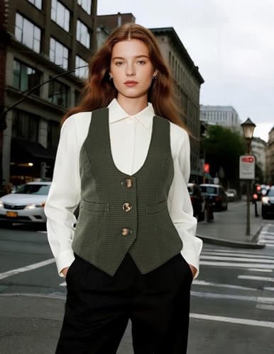 Image of GRACE KARIN Women's Suit Vest Top, Dressy Casual Sleeveless Button Waistcoat, Fromal Steampunk Blazer for Work Office