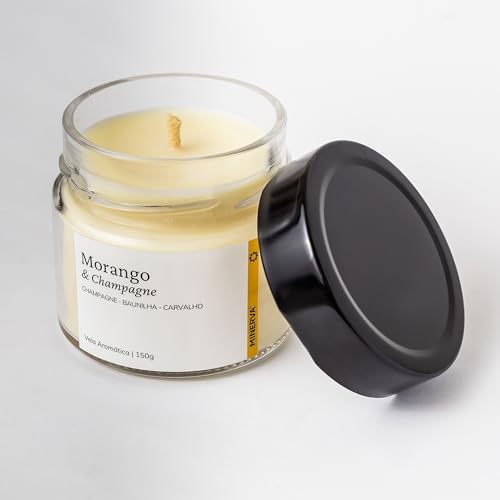 MINERVA - Vela Aromática Perfumada Aroma Champagne e Morango - 150g
