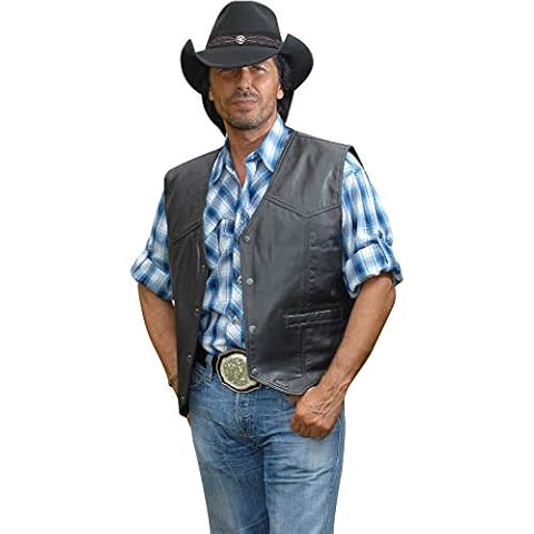 STARS & STRIPES Herren Weste Cowboyweste Herrenweste Lederweste Westernweste Cowboy Country Leder Western Westernstyle »Jason« Gr.XXL Cover