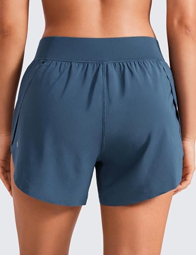 Image of CRZ YOGA Mid Waisted Split Running Shorts 4 inch | Mesh Liner, Quick Dry, Lightweight, for Women