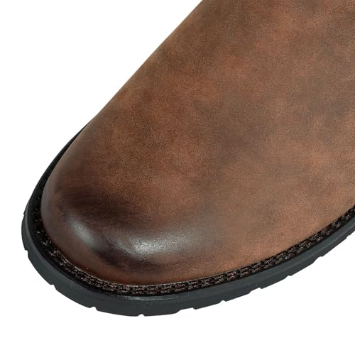 J's.o.l.e Ankle Cowboy Boots for Men Chelsea Boots Mens Slip On Casual Work Dress Western Boots Brown3