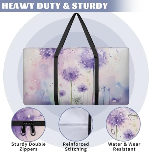 Mystical Dandelion Extra Large Moving Bags Heavy Duty Storage Bags Graffiti Dandelion Cloth Wrap Around Handles Double Zipper Reusable Convenient Foldable Storage Tote for Travel Camping Space Save3